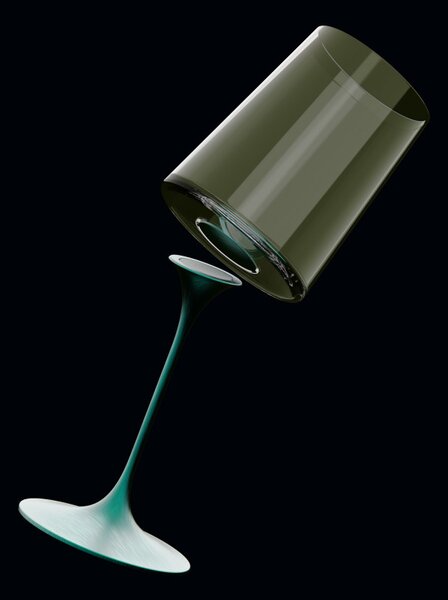 Комплект 2 бр кристални чаши за бяло вино Trebonn SplitGlass 2025123, 280 мл, Ø7.3x9 см, Модулна система, Зелен