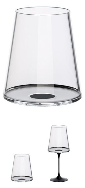 Комплект 2 бр кристални чаши за червено вино Trebonn SplitGlass 2025110, 450 мл, Ø9.2x10.5 см, Модулна система, Черен
