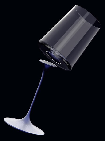 Комплект 2 бр кристални чаши за бяло вино Trebonn SplitGlass 2025122, 280 мл, Ø7.3x9 см, Модулна система, Син