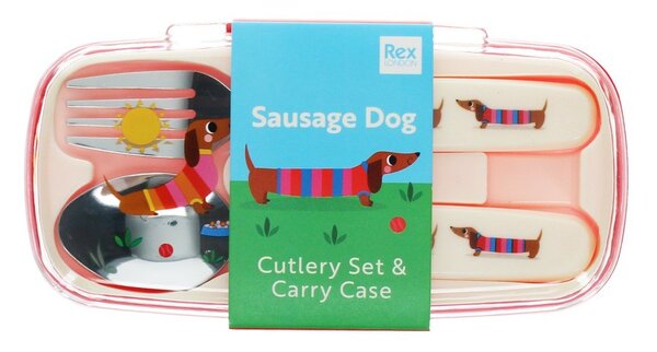 Детски прибори за хранене 2 бр. от неръждаема стомана Sausage Dog – Rex London