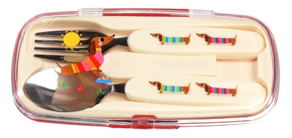 Детски прибори за хранене 2 бр. от неръждаема стомана Sausage Dog – Rex London
