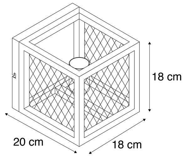 Индустриална стенна лампа черна - Cage Mesh