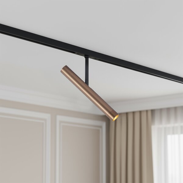 Модерен тъмнобронзов прожектор за 1-фазна релсова система - Slimline Avery
