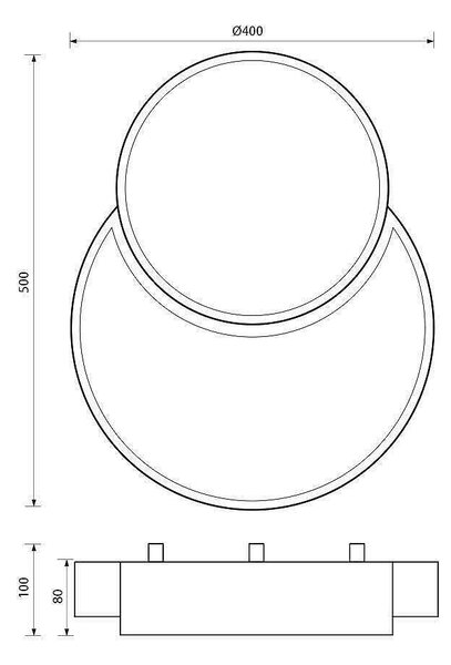 Плафон PEBBLE LED, черен, 35W, 3000-6000K