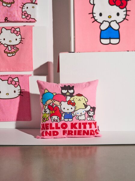 Sinsay - Калъфка за възглавница Hello Kitty and Friends - пастелнорозово