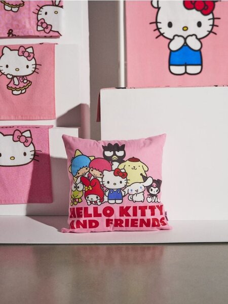 Sinsay - Калъфка за възглавница Hello Kitty and Friends - пастелнорозово