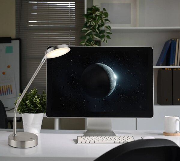 Globo 58504TN - LED сензорна настолна лампа SILVIO с регулиране на яркостта LED/6,5W/230V матов хром