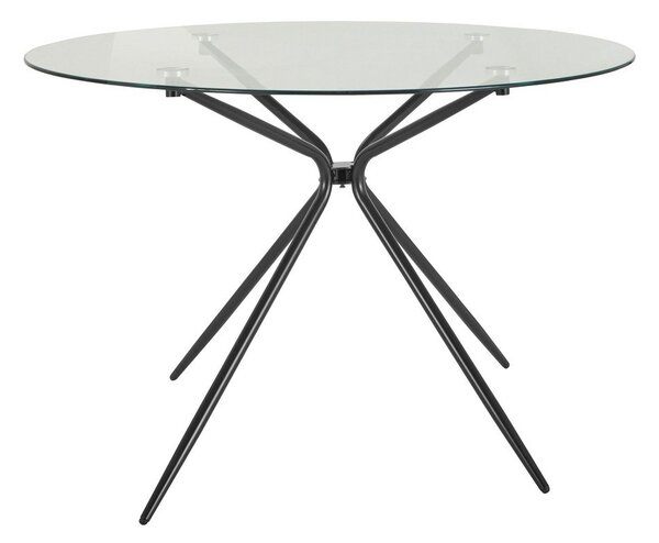 Кръгла трапезна маса със стъклен плот ø 110 cm Silvie – Støraa