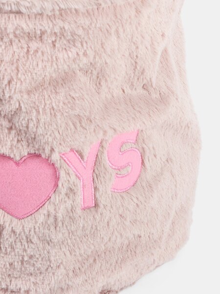 Sinsay - Кош за съхранение с надпис TOYS - пастелнорозово