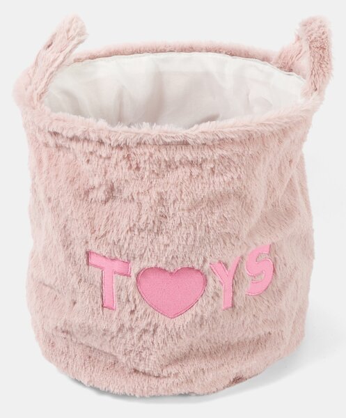 Sinsay - Кош за съхранение с надпис TOYS - пастелнорозово