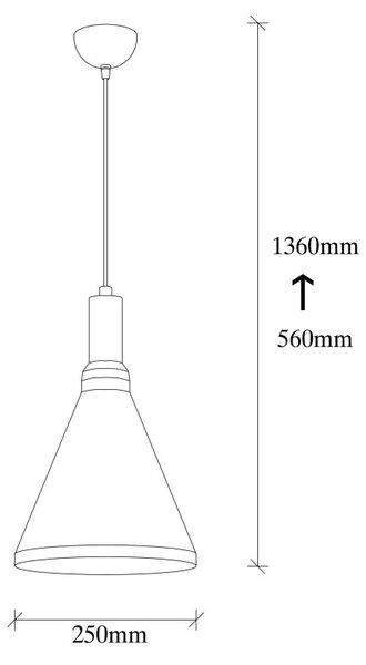 Висящ полилей Sheen 521SHN3164, Метално тяло, 25х25см, IP20, E27, Черен/златист