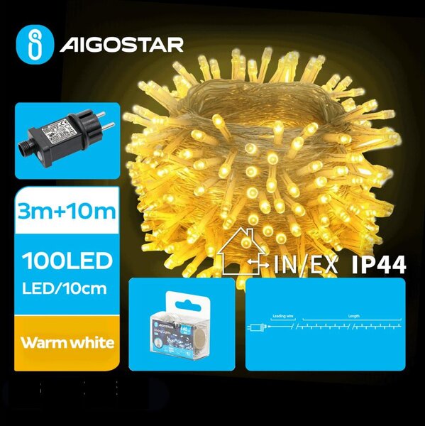 Aigostar - LED външен коледен гирлянд 100xLED/8 режима 13m IP44 топло бяло