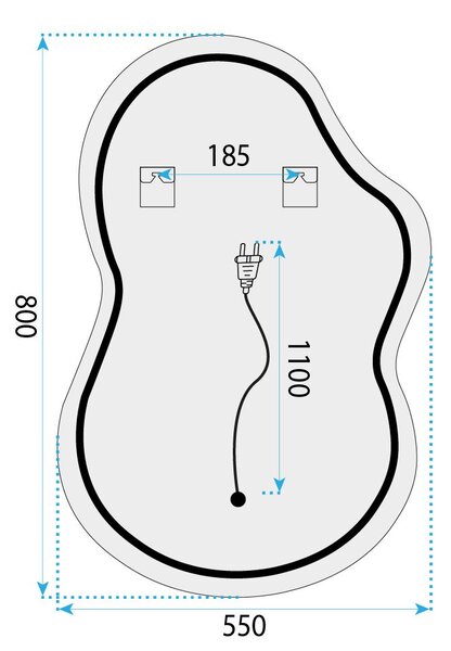 Огледало LED UNO 80x55 cm