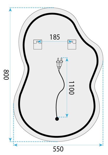 Огледало LED UNO DOUBLE 80x55 cm