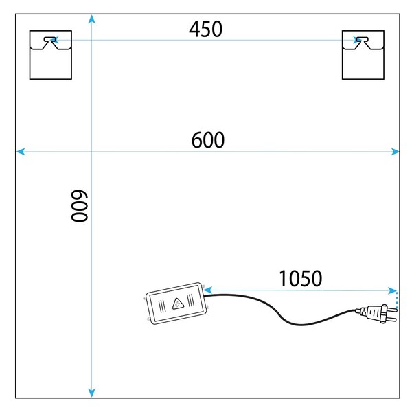 Огледало LED 60x60 YH-BL-12