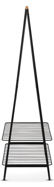 Многофункционална закачалка за дрехи Brabantia Linn 1008930, 2 рафта, Стомана, Черен