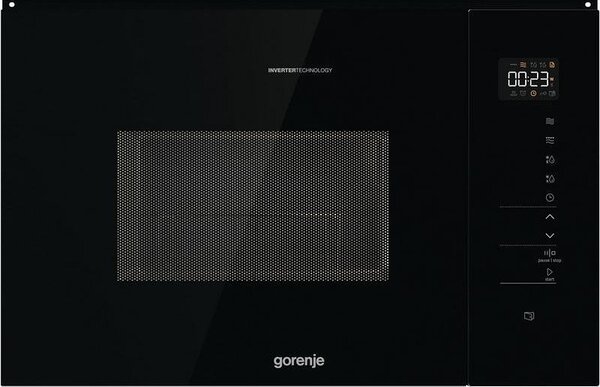 Вградена микровълнова фурна Gorenje BMI251SG3BG, 25 л, 1200 W, 5 нива, 15 програми, Грил, Размразяване, AquaClean, Черен