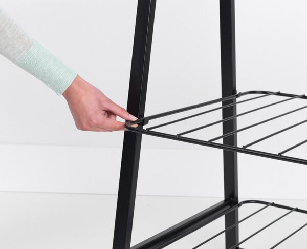 Многофункционална закачалка за дрехи Brabantia Linn 1008930, 2 рафта, Стомана, Черен
