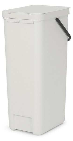 Кош за разделно събиране на боклук Brabantia Sort&Go 1005554, 40 л, Дръжка, Възможност за стенен монтаж, Светлосив