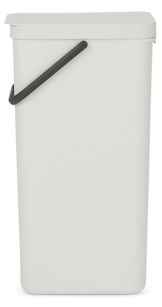 Кош за разделно събиране на боклук Brabantia Sort&Go 1005554, 40 л, Дръжка, Възможност за стенен монтаж, Светлосив