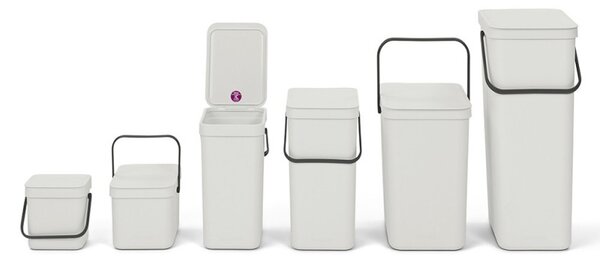 Кош за разделно събиране на боклук Brabantia Sort&Go 1005554, 40 л, Дръжка, Възможност за стенен монтаж, Светлосив