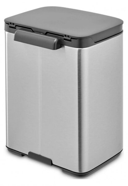 Кош за боклук Brabantia Bo Small 1006625, 4 л, Плавно и безшумно отваряне, Противоплъзгаща основа, Устойчив на пръстови отпечатъци, Инокс/Мат