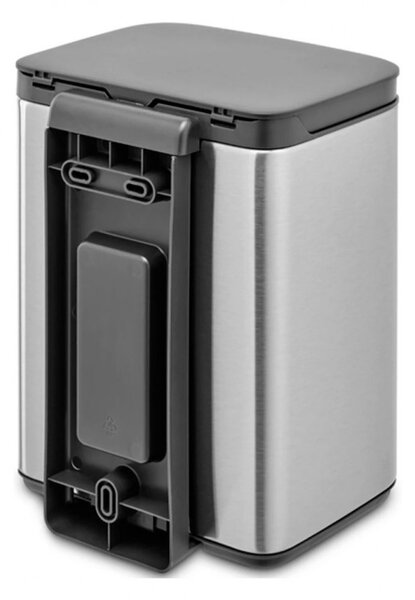 Кош за боклук Brabantia Bo Small 1006625, 4 л, Плавно и безшумно отваряне, Противоплъзгаща основа, Устойчив на пръстови отпечатъци, Инокс/Мат