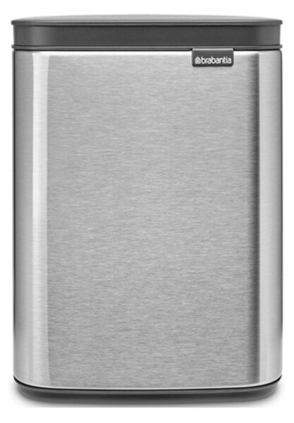 Кош за боклук Brabantia Bo Small 1006625, 4 л, Плавно и безшумно отваряне, Противоплъзгаща основа, Устойчив на пръстови отпечатъци, Инокс/Мат