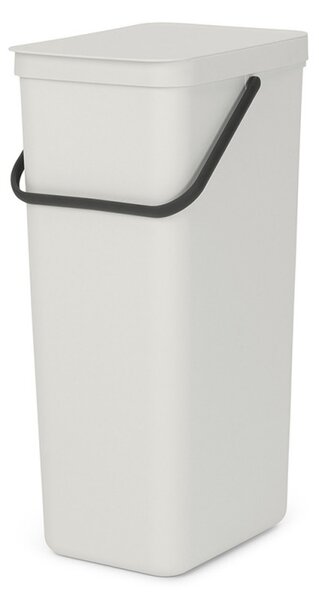 Кош за разделно събиране на боклук Brabantia Sort&Go 1005554, 40 л, Дръжка, Възможност за стенен монтаж, Светлосив