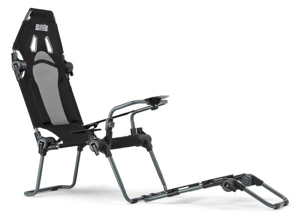 Геймърски стол Next Level Racing F-GT Lite, до 130kg натоварване, дишаща материя, сгъваем, черен