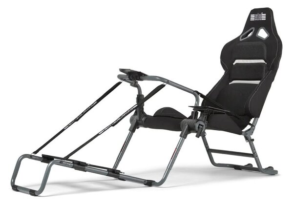 Геймърски стол Next Level Racing GTLite Pro, до 150kg натоварване, сгъваем, лумбална опора, черен