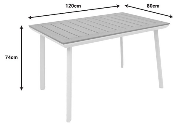 Маса 120x80 - цвят бял-натурал