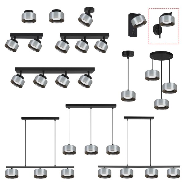 Brilagi - Димируема LED RGB стенна лампа AURA LUX 1xGX53/14W/230V Wi-Fi Tuya черна/опушена