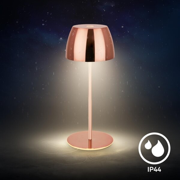 Briloner - LED димируема презареждаема сензорна външна настолна лампа MINI LED/2,5W/5V IP44 1800 mAh медна
