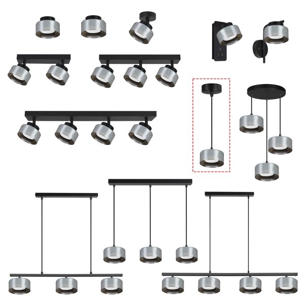 Brilagi - LED RGB димируем полилей AURA LUX 1xGX53/14W/230V Wi-Fi Tuya черен/опушен
