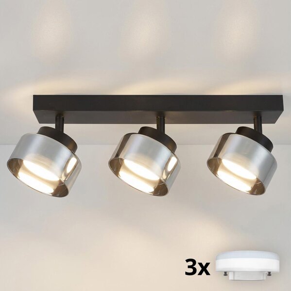 Brilagi -LED RGB димируемо точково осветление AURA LUX 3xGX53/14W/230V Wi-Fi Tuya черно/опушено