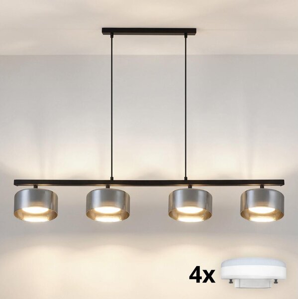 Brilagi - LED RGB полилей с димер AURA LUX 4xGX53/14W/230V Wi-Fi Tuya черен/димчат