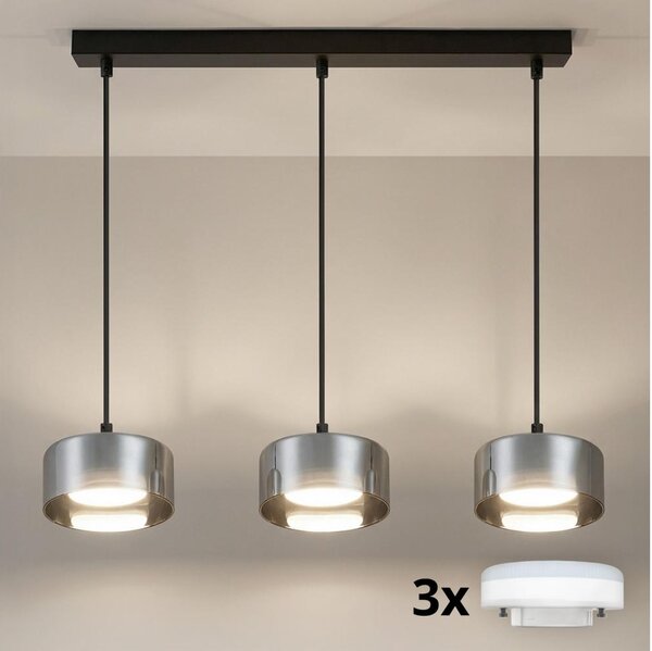 Brilagi - LED RGB димируем полилей AURA LUX 3xGX53/14W/230V Wi-Fi Tuya черен/опушен