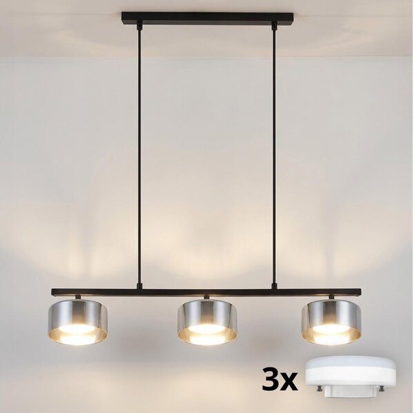 Brilagi - LED RGB димируем полилей AURA LUX 3xGX53/14W/230V Wi-Fi Tuya черен/димчат
