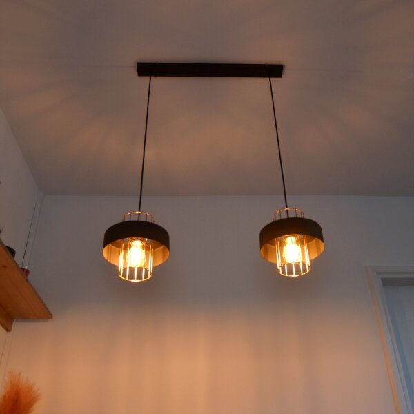 LED LED Пендел VOLTA 2xE27/15W/230V черен/златист