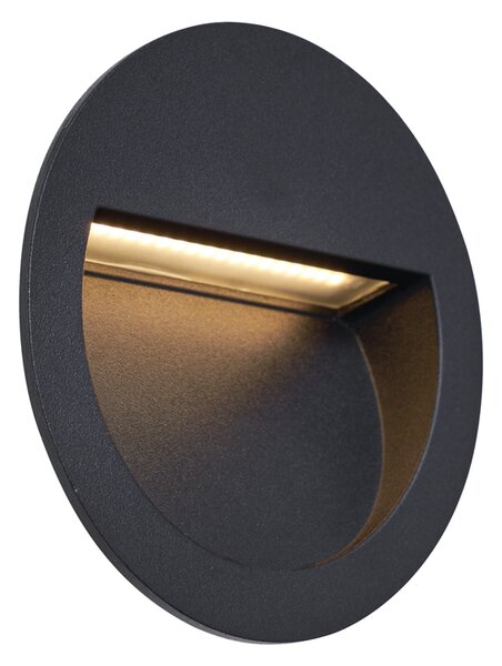 Модерна вградена стенна лампа черна с LED IP65 - Gem