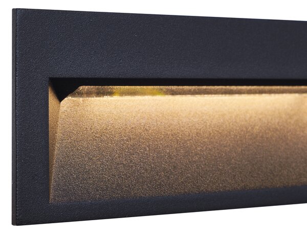 Модерна вградена стенна лампа черна 28cm с LED IP65 - Mert