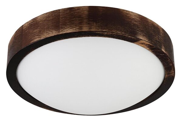 LED таванен осветител OAK SMOKY SLIM LED/20W/230V 4000K Ø 27 cm дъб/тъмно кафяво