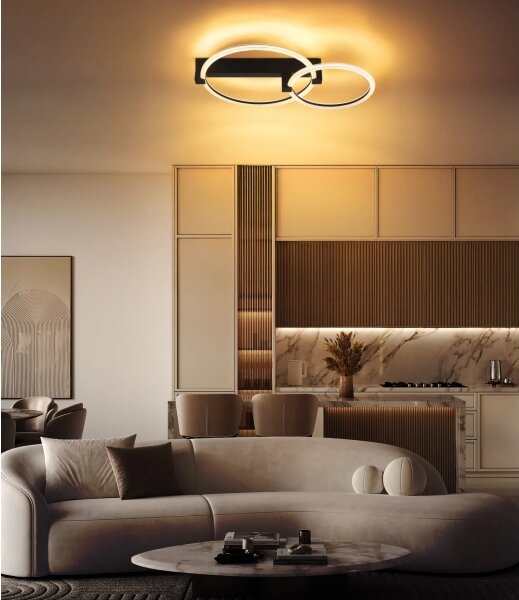 Globo 48050D1S - LED таванно осветително тяло FLETCHER LED/24W/230V 3000K 58x38 cm черно
