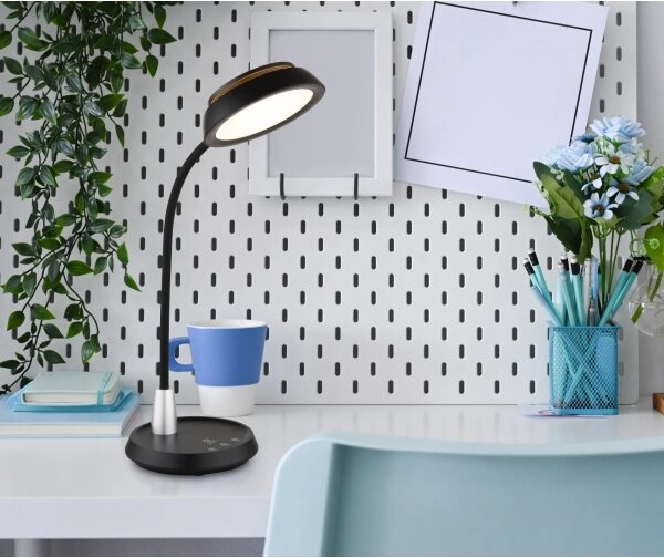 Globo 58496S - димируема сензорна настолна LED лампа KIRK, LED/12W/230V, черна