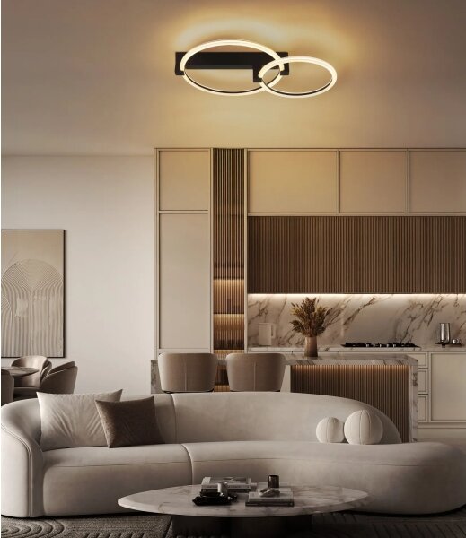 Globo 48050D1S - LED таванно осветително тяло FLETCHER LED/24W/230V 3000K 58x38 cm черно
