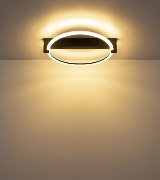 Globo 48050DS - LED таванно осветително тяло FLETCHER LED/15W/230V 41,5x38 cm черно