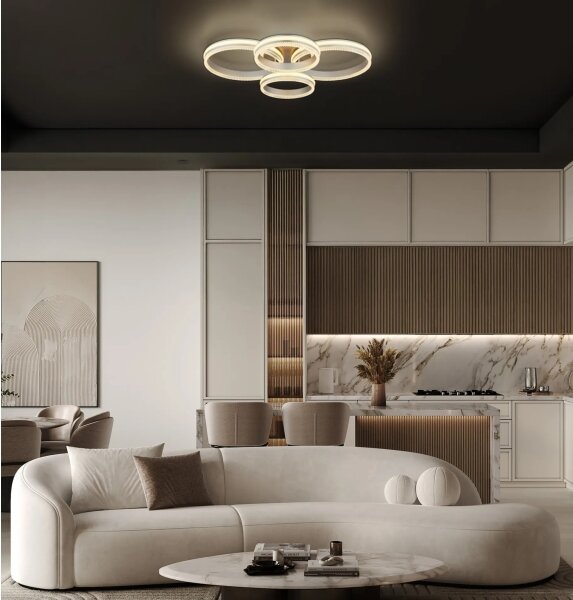 Globo 67377-90 - Димируем LED плафон FRANCINE LED/90W/230V сребрист+ДУ