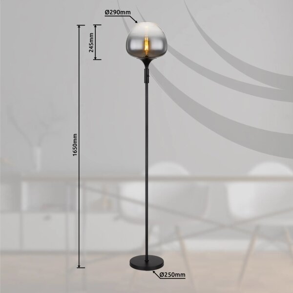 Globo 15548S2 - Подова лампа MAXY 1xE27/40W/230V черна