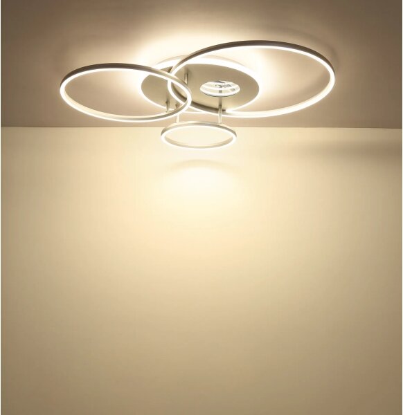 Globo 48466-54A-LED Димируемо таванно осветително тяло INVERTINA 54W/230V 90x70 см сребристо + дистанционно управление